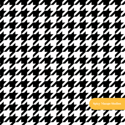 Black and White Houndstooth Seamless Pattern