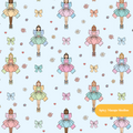 Light Blue Ballerina Bow Seamless Pattern