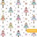 White Ballerina Bow Seamless Pattern