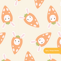 Neutral Bunny Carrot Seamless Pattern