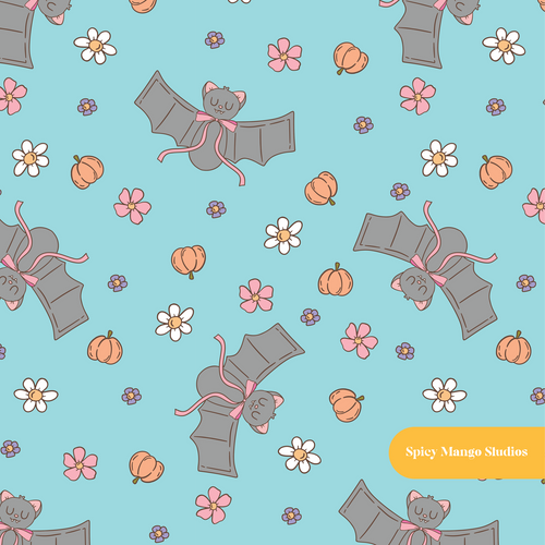Aqua Batilda Seamless Pattern