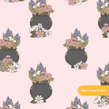 Pink Cauldron Floral Seamless Pattern