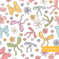 White Colorful Bows Seamless Pattern