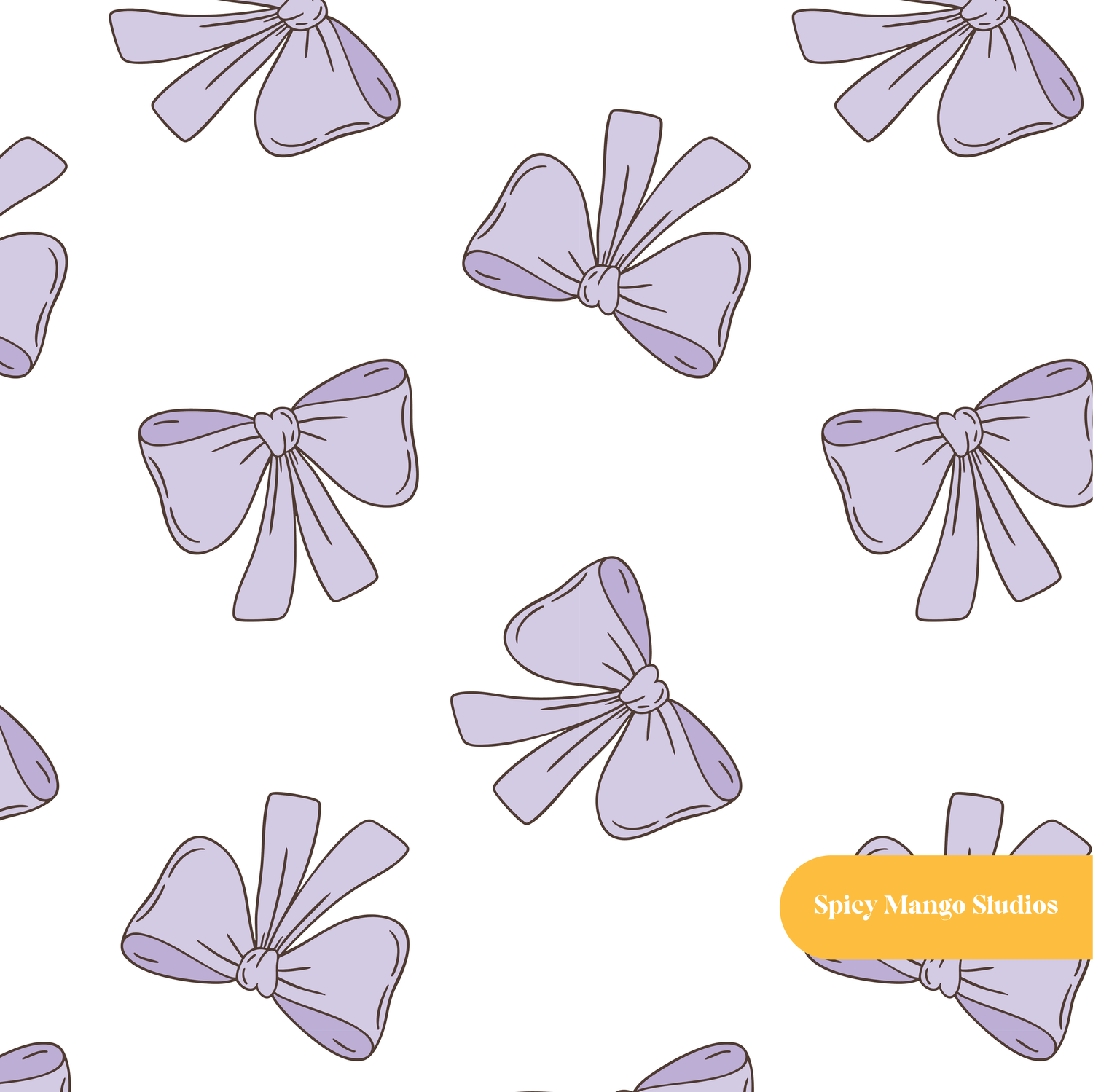 White and Purple Cute Bows Seamless Pattern