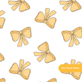 White and Yellow Cute Bows Seamless Pattern