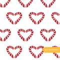 White and Red Candy Cane Hearts Seamless Pattern