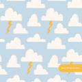 Blue Cute Clouds Seamless Pattern