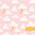 Pink Cute Clouds Seamless Pattern