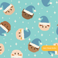Aqua Christmas Elves Seamless Pattern