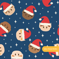 Navy Christmas Elves Seamless Pattern