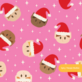 Pink Christmas Elves Seamless Pattern