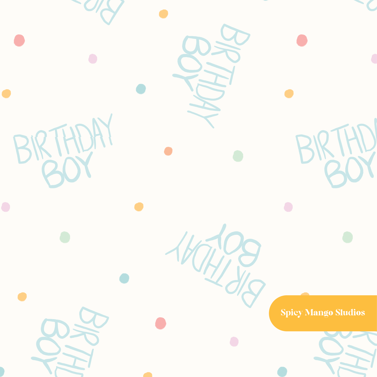 Neutral Confetti Birthday Boy Seamless Pattern