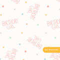 Neutral Confetti Birthday Girl Seamless Pattern