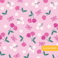 Pink Cherry Floral Seamless Pattern