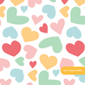 White Colorful Valentine Seamless Pattern