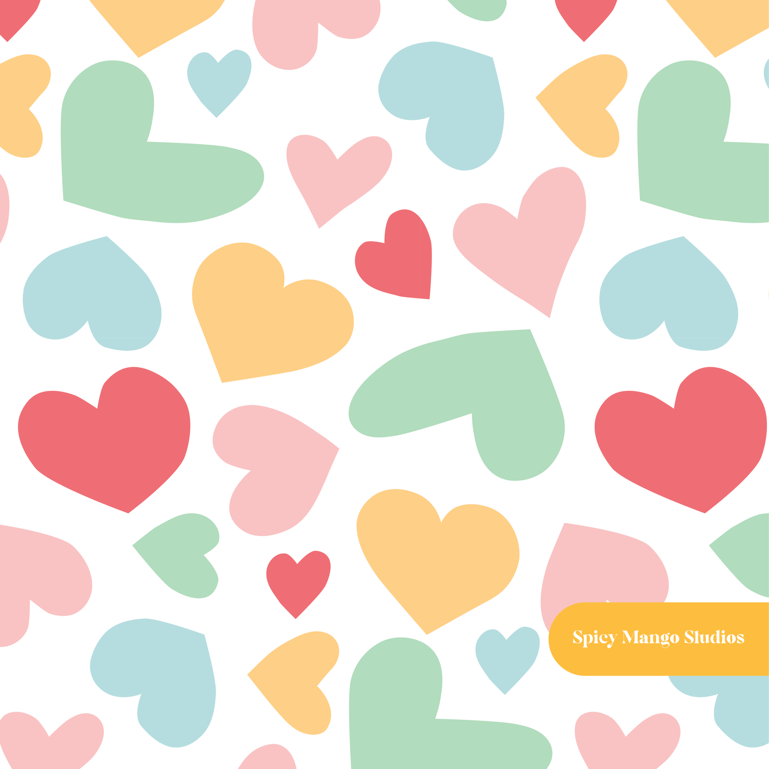 White Colorful Valentine Seamless Pattern