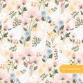 Beige Cute Goose Floral Seamless Pattern