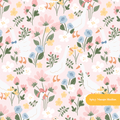 Pink Cute Goose Floral Seamless Pattern