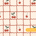 Neutral Cherry Plaid Seamless Pattern