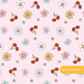 Light Pink Cherry Floral Seamless Pattern