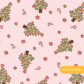 Red and Green Christmas Tree Floral Seamless Pattern