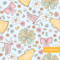 Light Blue and Yellow Cheerleader Seamless Pattern – Digital Download