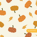 Neutral Checkered Pumpkin Seamless Pattern