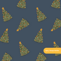 Navy Christmas Tree Seamless Pattern