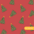 Red Christmas Tree Seamless Pattern