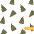 White Christmas Tree Seamless Pattern