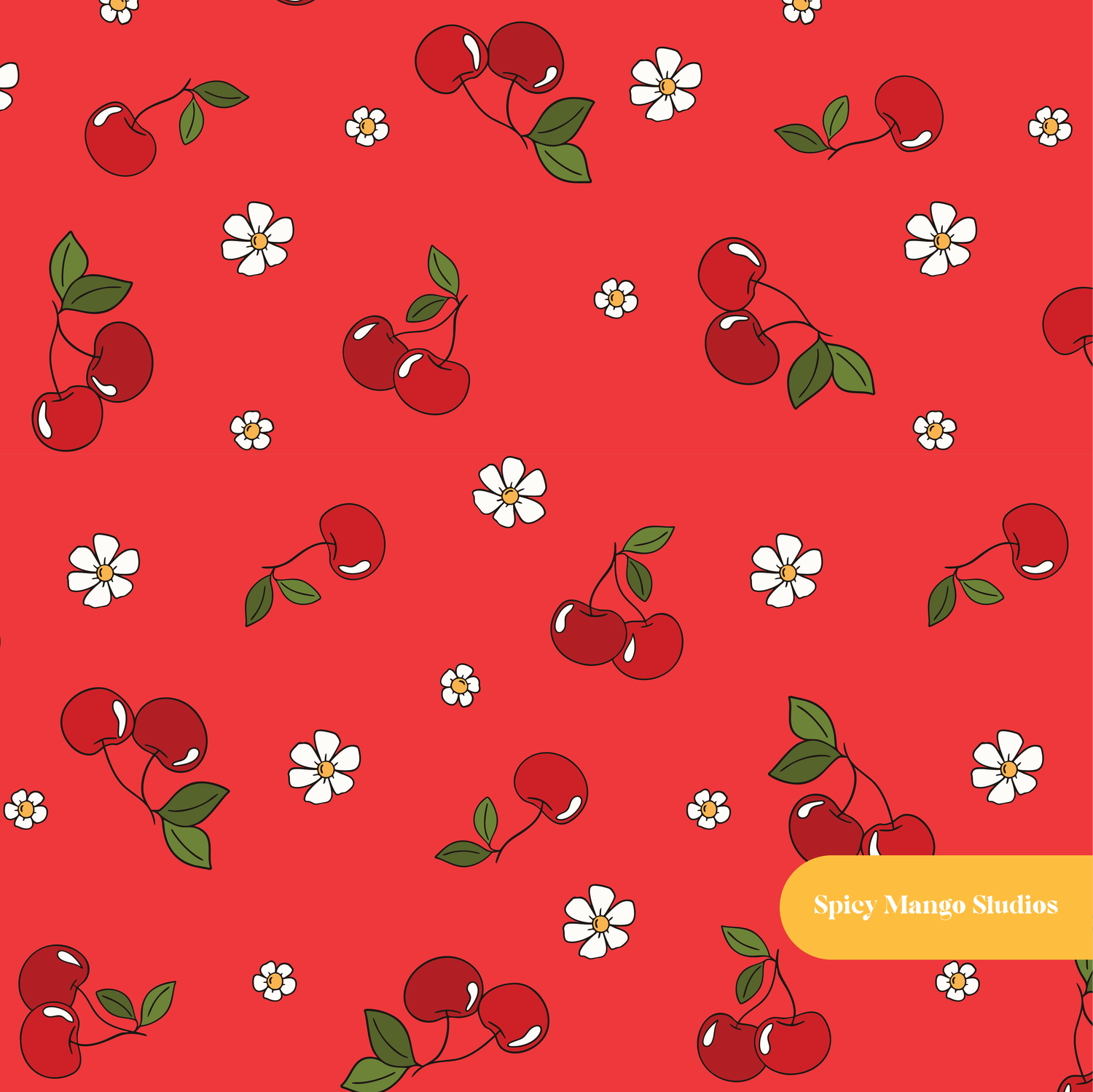 Red Cherry Cherry Seamless Pattern