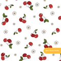White Cherry Cherry Seamless Pattern