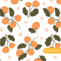 White Clementine Seamless Pattern – Kitchen & Summer Party Digital Download