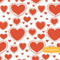 White and Red Classic Valentine Seamless Pattern