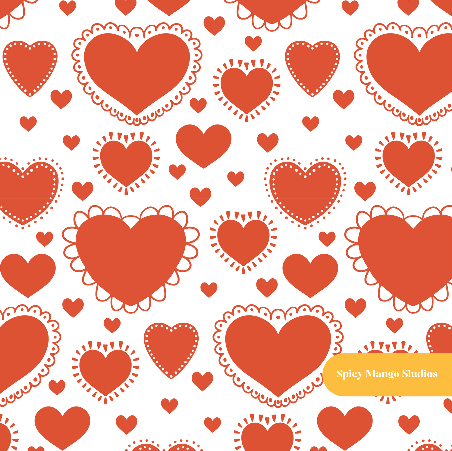 White and Red Classic Valentine Seamless Pattern