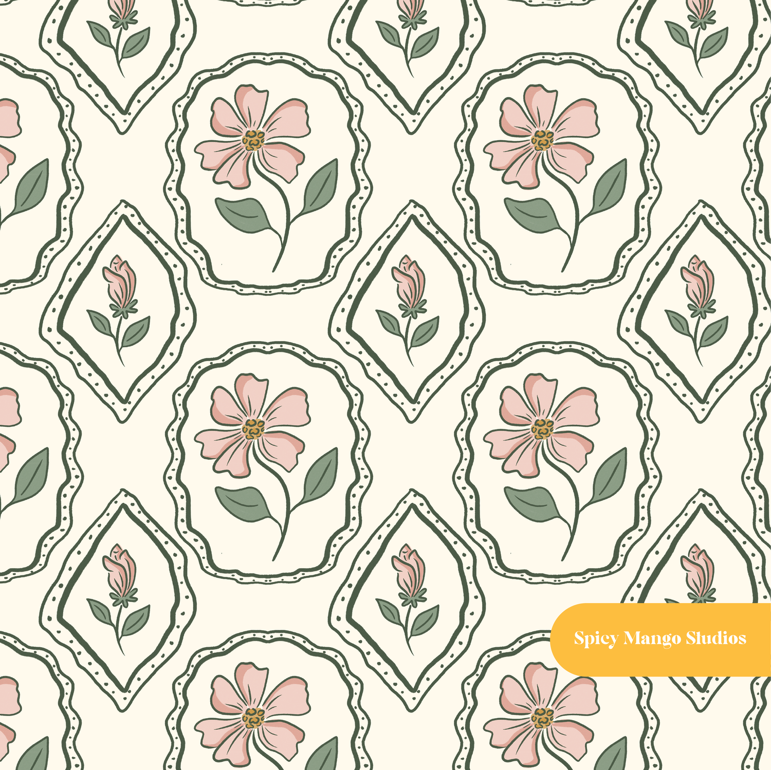 Neutral Colette Floral Seamless Pattern
