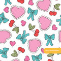 Pink and Teal Coquette Valentine Seamless Pattern