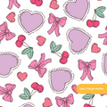 Purple and Pink Coquette Valentine Seamless Pattern