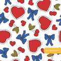 Red and Blue Coquette Valentine Seamless Pattern