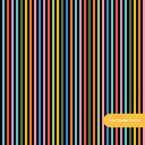 Black Confetti Stripe Seamless Pattern