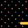 Black Confetti Stars Seamless Pattern