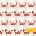 Beige Mini Gingham Crabby Seamless Pattern