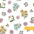 White Cassie Floral Seamless Pattern