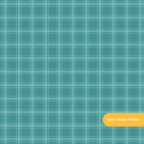 Aqua Cute Plaid Seamless Pattern