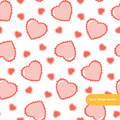 White and Red Cute Hearts Seamless Pattern
