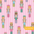 Pink Cute Nutcracker Seamless Pattern