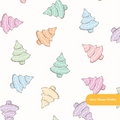 Off White Cute Christmas Trees Seamless Pattern