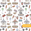 White Carousel Wonderland Seamless Pattern – Digital Download