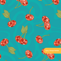 Teal Cherry Disco Seamless Pattern