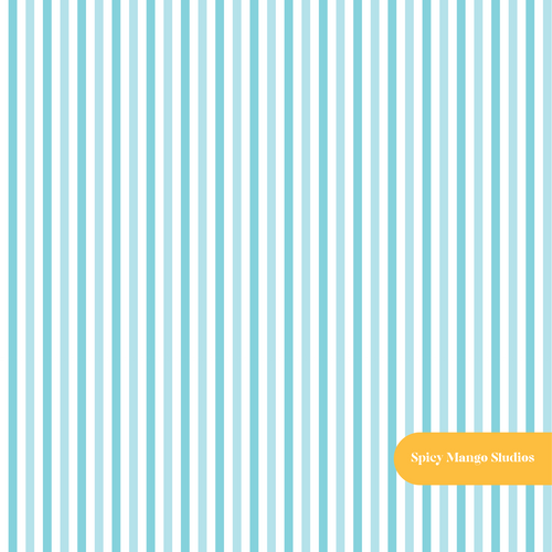 Aqua Darling Pinstripe Seamless Pattern